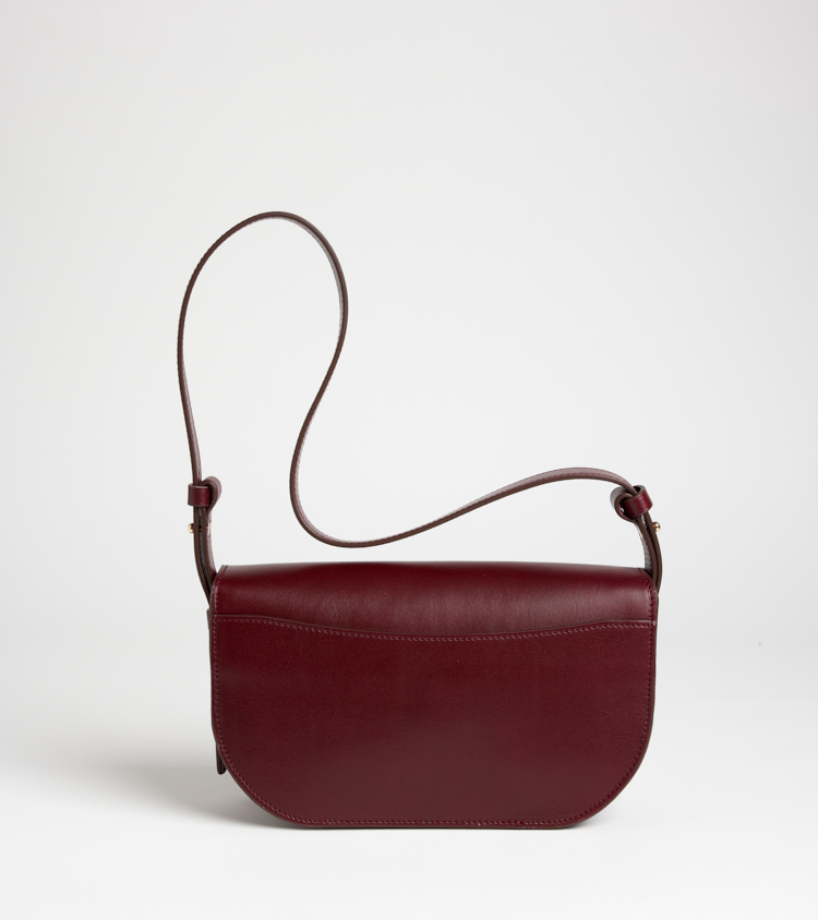 Bolso Maggie burdeos en piel de becerro 