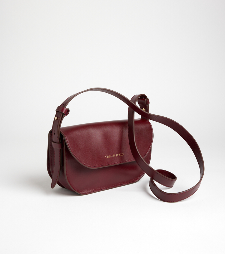 Bolso Maggie burdeos en piel de becerro 