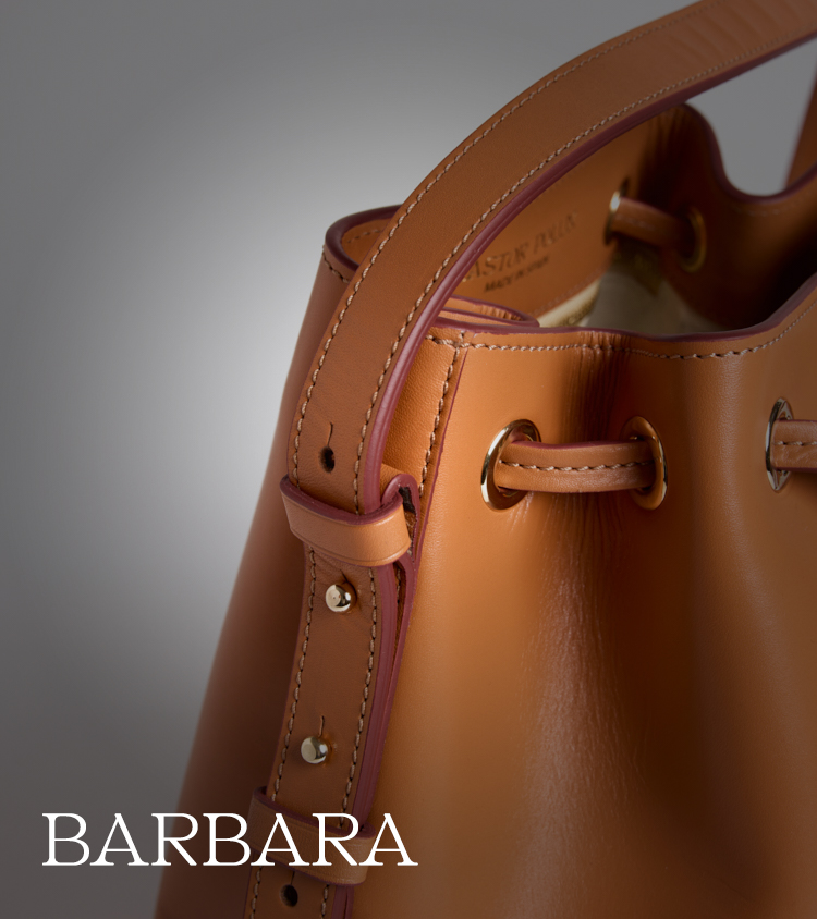 Bolso de piel camel, modelo Barbara de CASTORPOLUX